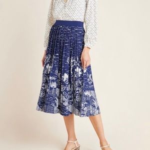 Anthropologie Pleated Knit Midi Skirt
